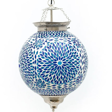 Orientalische Lampe Mumbai Mosaik blau