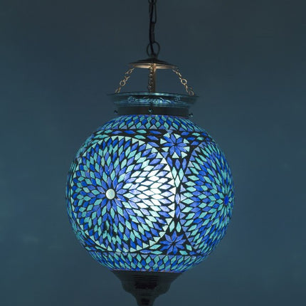 Orientalische Lampe Mumbai Mosaik blau