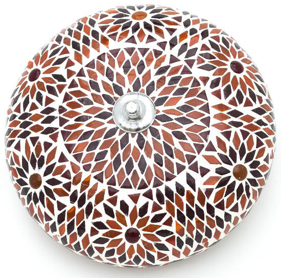 Plafonnier oriental Goa mosaïque orange bohème 24 cm