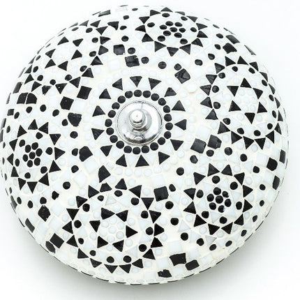 Orientalische Deckenleuchte Goa Mosaik Schwarz & Weiß Klassisch 24 cm