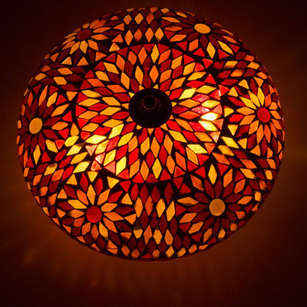 Orientalische Deckenlampe Goa Mosaik orange Bohemian 24 cm
