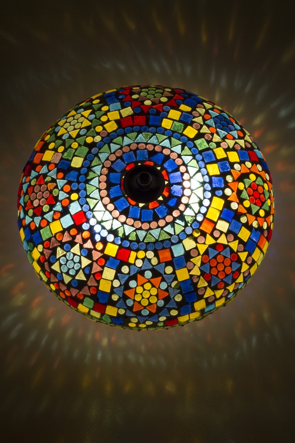 Oriental mosaic ceiling lamp multicolour Classic