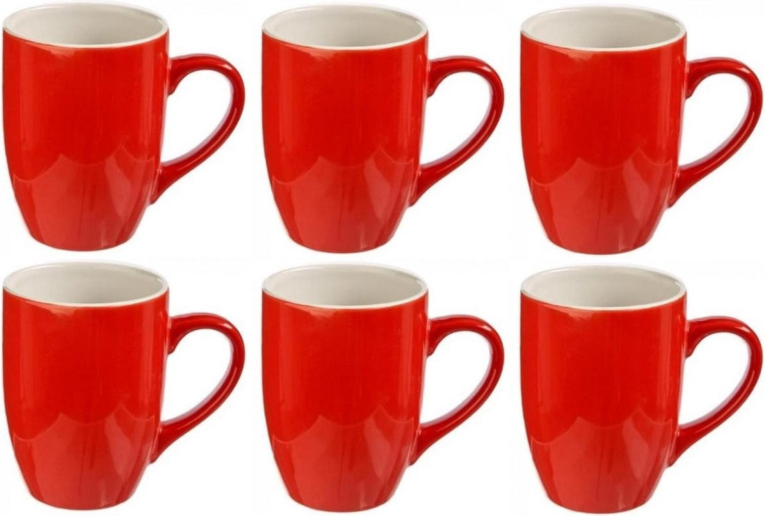 Secret de Gourmet grote koffiemokken 360 ml – set van 6, wit of rood – foto 2