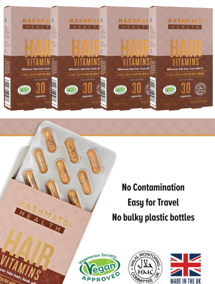 Hair Vitamin Bundle 4-Pack - Halal and Vegan certified