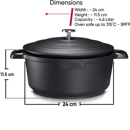 Hakal line hoge braadpan met ergonomische handgrepen - 4.5 L - ovenbestendige kookpot