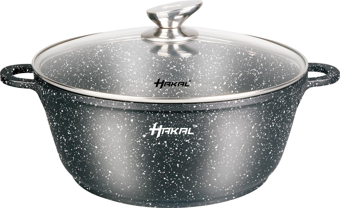 Hakal braadpan inductie met glazen deksel – marmercoating, Ø 24 tot 44 cm