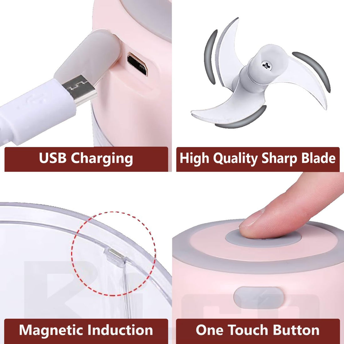 Hachoir électrique - Boule de recharge USB - Mini hachoir portable - 250ml