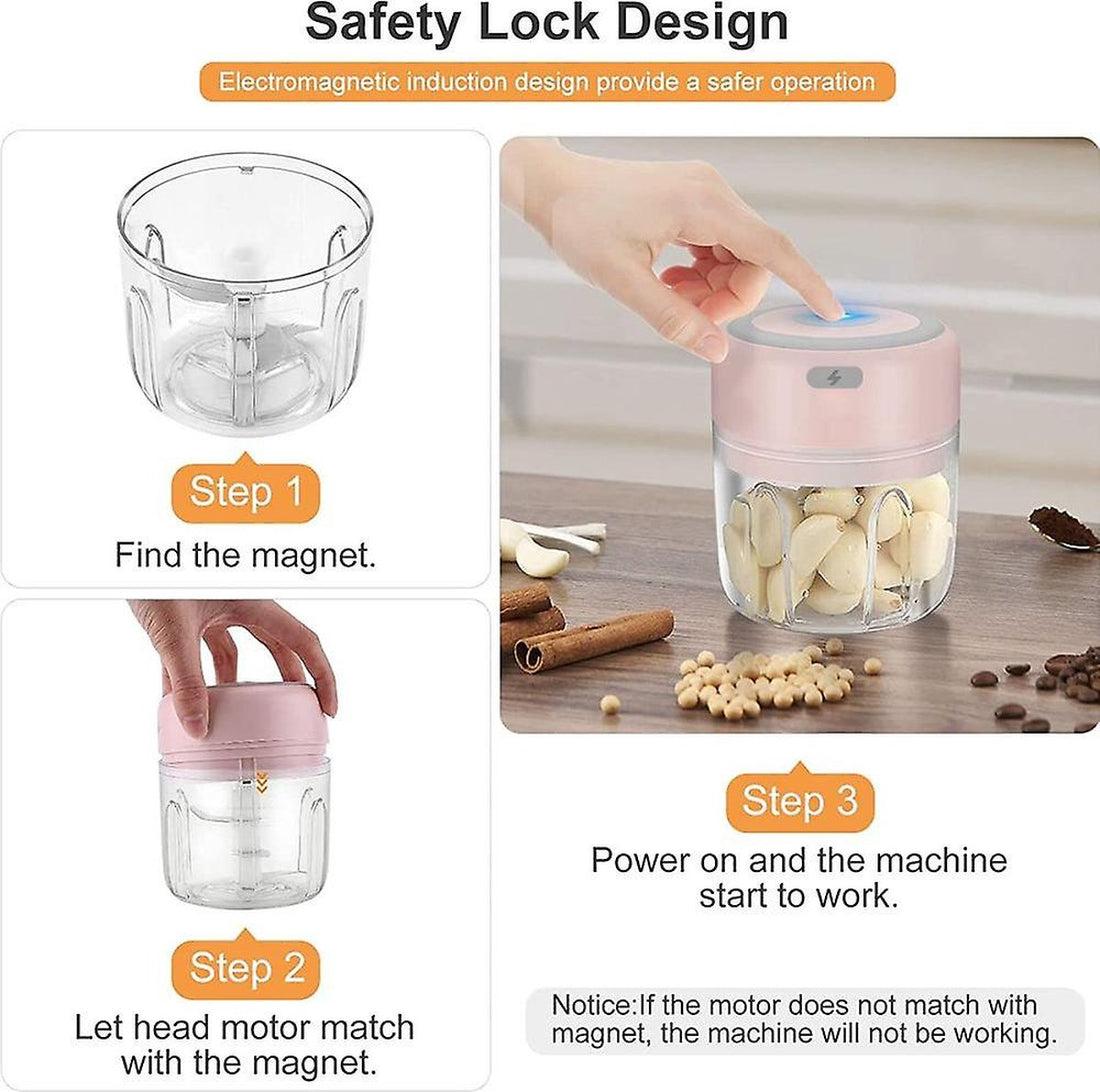 Hachoir électrique - Boule de recharge USB - Mini hachoir portable - 250ml