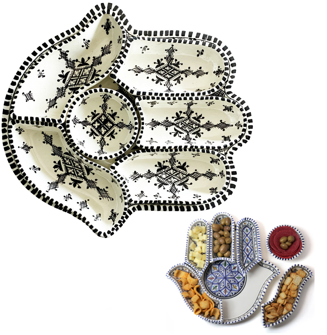 Ensemble de service khamsa noir et blanc