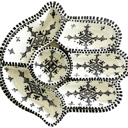 Khamsa Schale Servierset schwarz-weiß