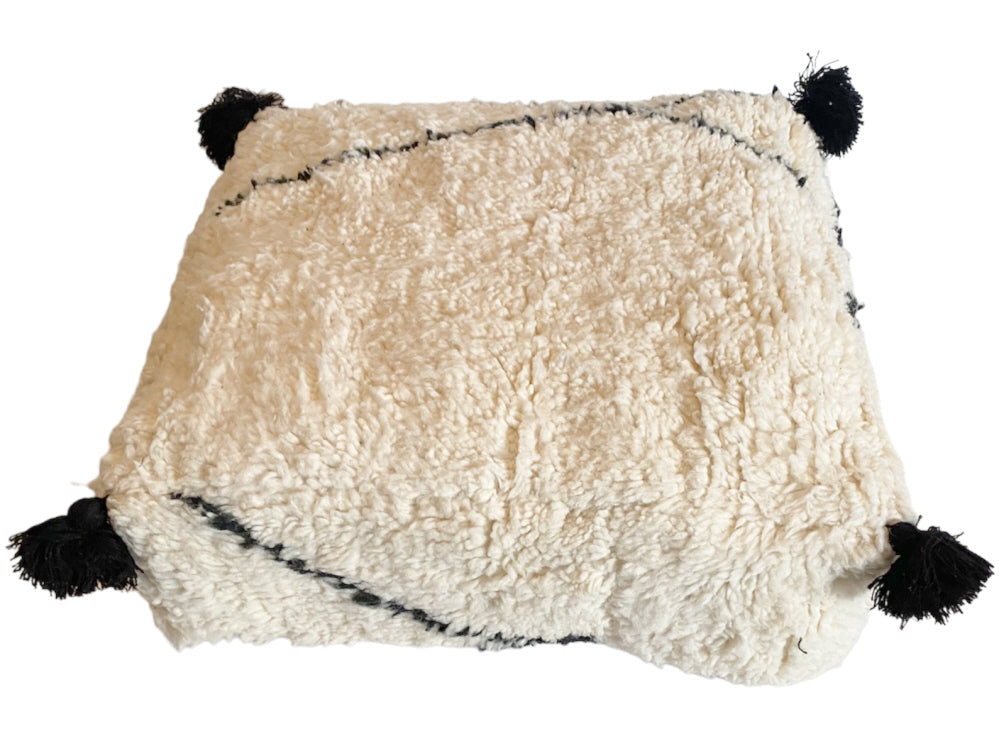 Handmade Moroccan Berber pouf (Beni Ourain)