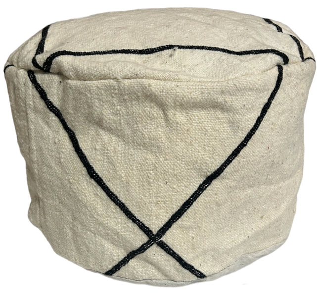 Handgefertigter marokkanischer Kelim-Pouf – Beni Ourain