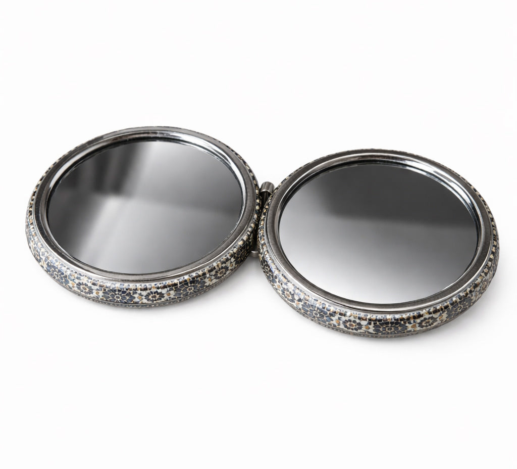Hand mirror - make-up Ø 7.5 cm – Moroccan Design – Compact & Foldable