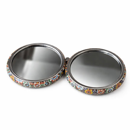 Handspiegel Ø 7,5 cm – Marokkanisches Design – Kompakt & Zusammenklappbar