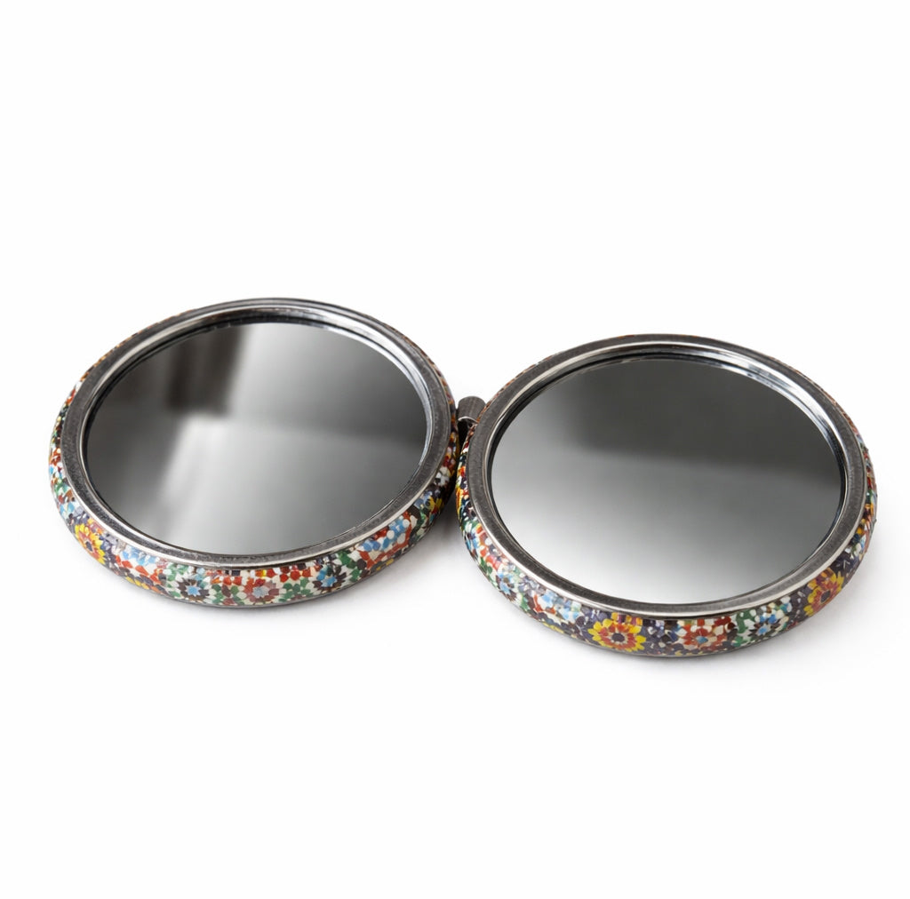 Miroir à main Ø 7,5 cm – Design marocain – Compact & Pliable
