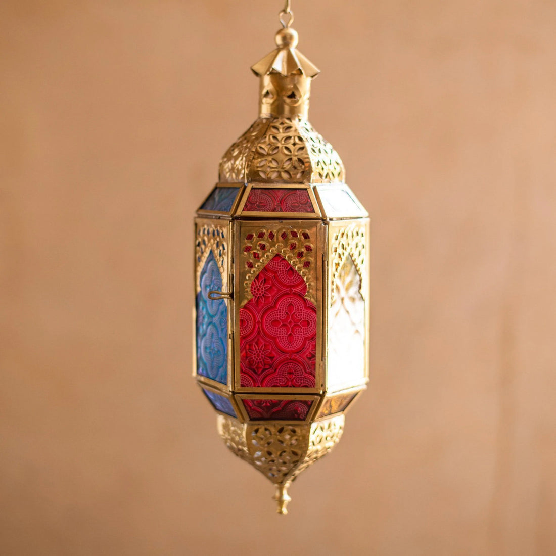 Oriental hanging glass lantern medium