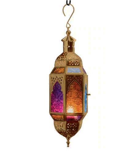 Oriental hanging glass lantern medium