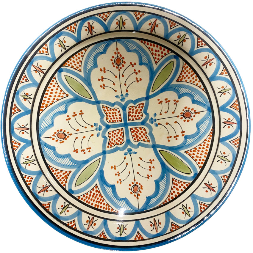 Sky blue earthenware bowl 35cm