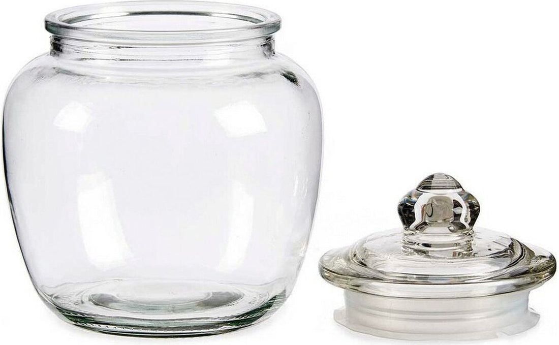 Hermetische voorraadpot van glas 1,4 liter – transparant, met deksel – foto 2