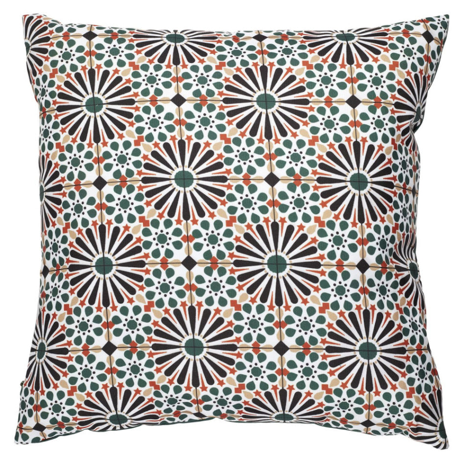 Coussin de luxe vert à motifs