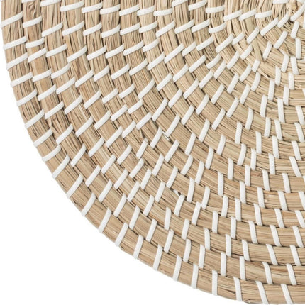 Ronde Placemat Zeegras Ø 35 cm - Wit - Naturel