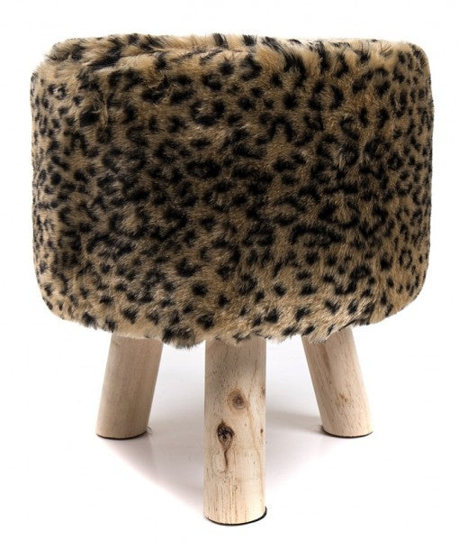 Hocker Pouf Tabouret panthère marron