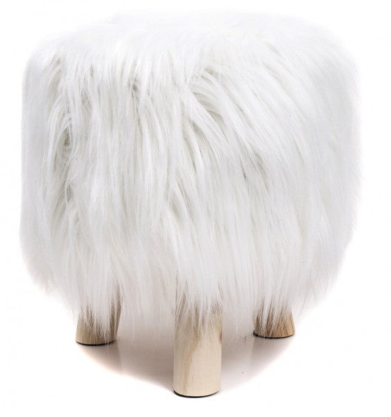 Repose-pieds Pouf Tabouret blanc