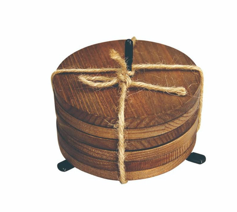 Set of 6 wooden coasters