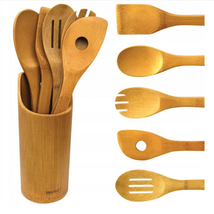 Houten keukenset - 5 delig + houder