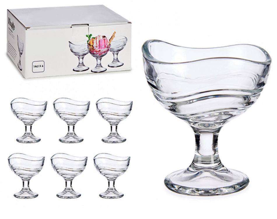 Wavy ice cream cups set of 6 14cl