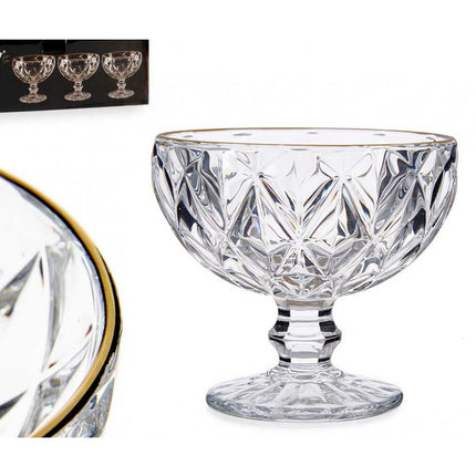 Diamond Ijsbeker 6 stuks met gouden rand 300 ml
