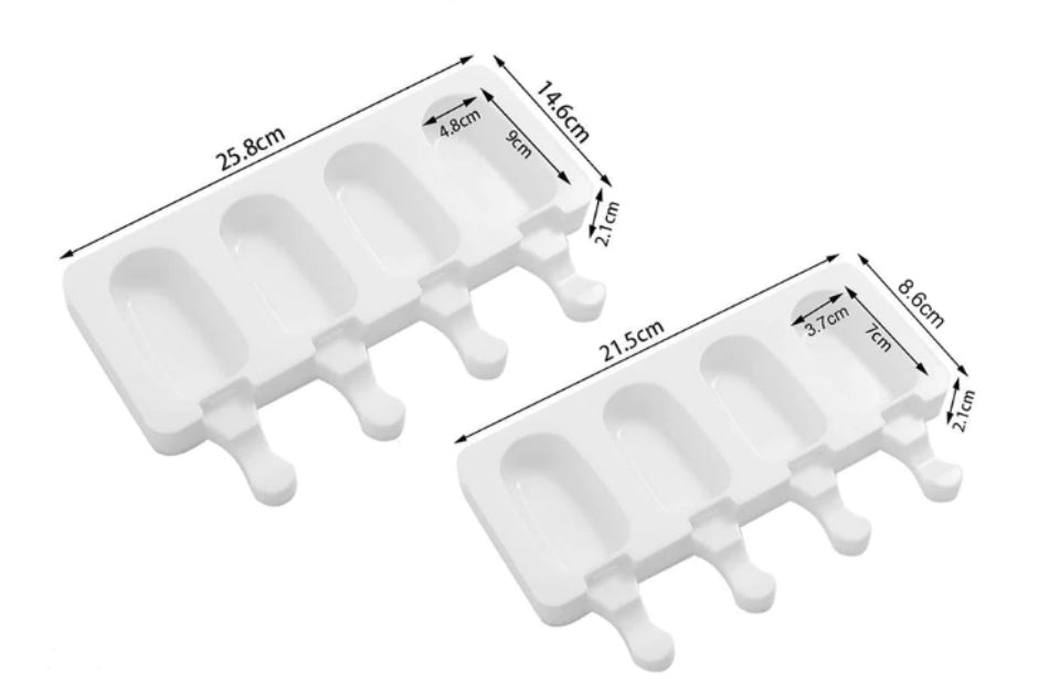 Moule à chocolat en silicone pour glaces Magnum, avec 50 bâtonnets