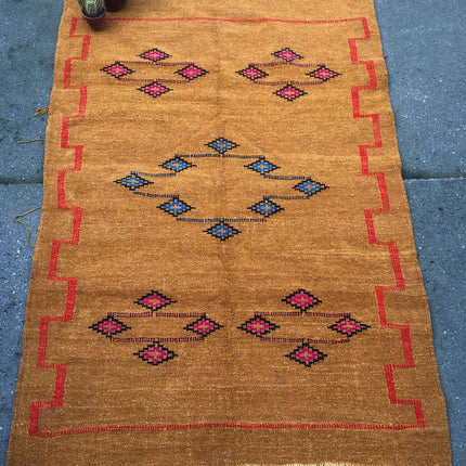Handgeweven Kelim kleed Bruin 150 x 90 cm