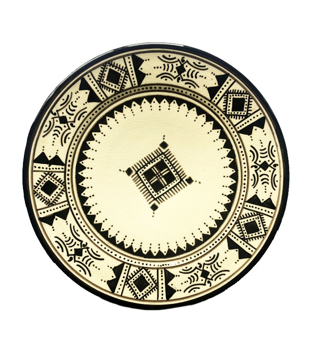 Moroccan plate black/white Ø20 cm