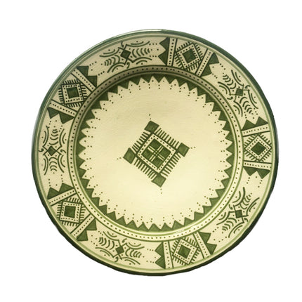 Marokkanischer Teller grün/weiß Ø20 cm