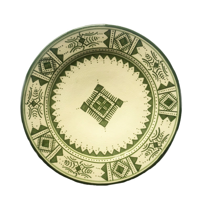 Assiette marocaine vert/blanc Ø20 cm