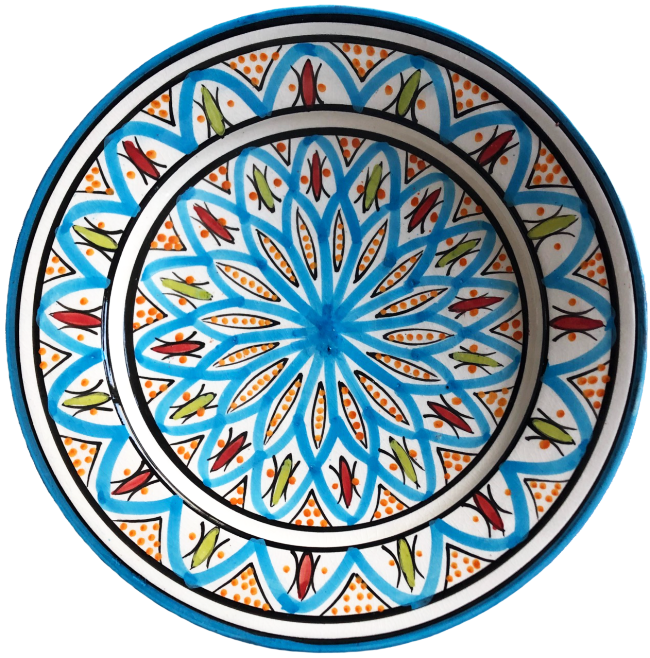 Turquoise blue earthenware bowl