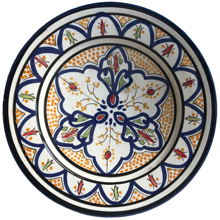 Handgemaakt schaaltje Blauw/geel