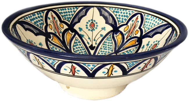 Moroccan salad bowl blue