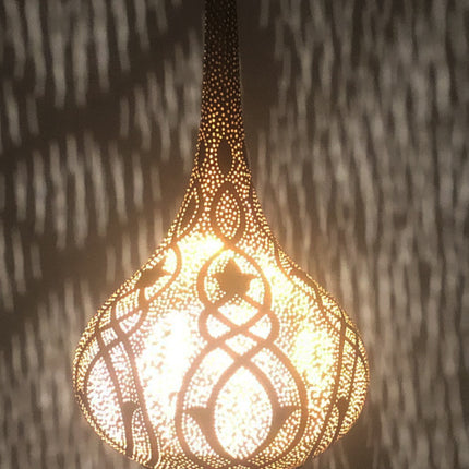 Orientalische Filigran Hängelampe Vintage Gold XXL