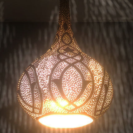 Orientalische Filigran Hängelampe Vintage Gold XXL