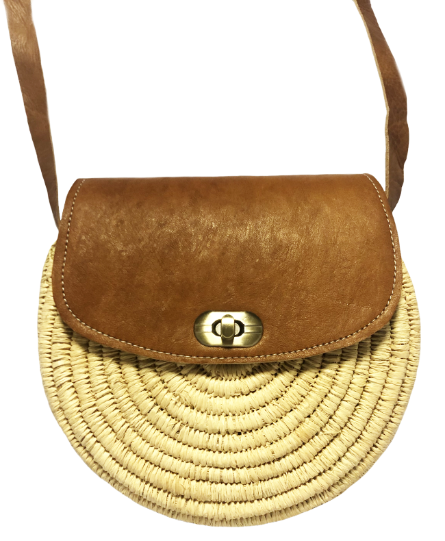 Sac bandoulière marocain en raphia