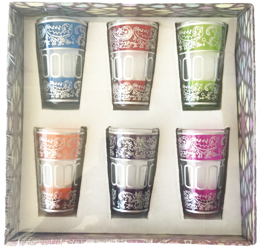Decorated Moroccan tea glasses