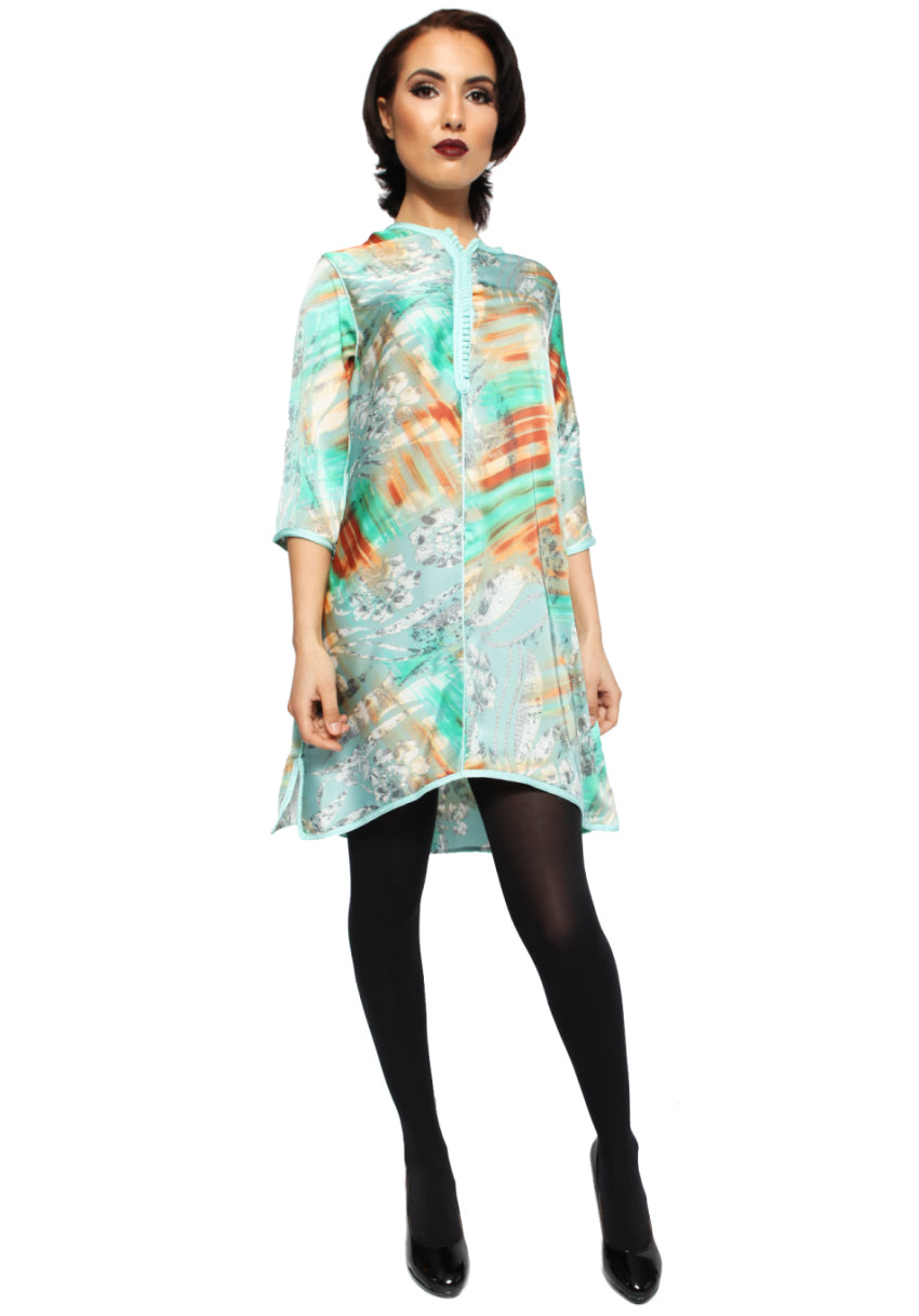 Lina tuniek dames met print – Marokkaanse tuniek van zachte stof, maat M