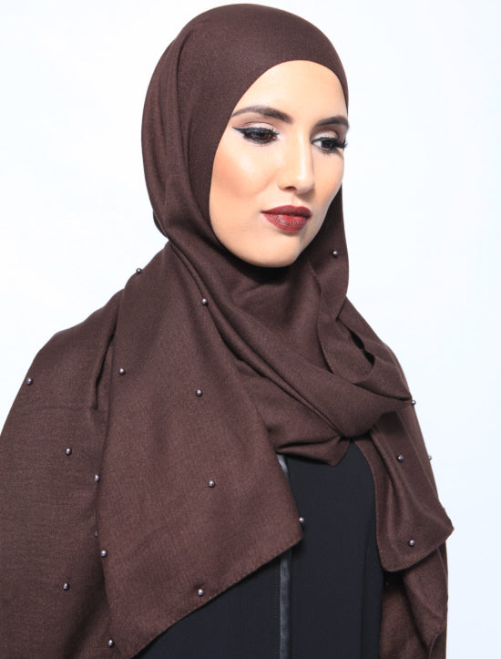 Écharpe pashmina perle sans franges