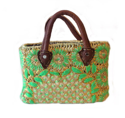 Panier à main vert