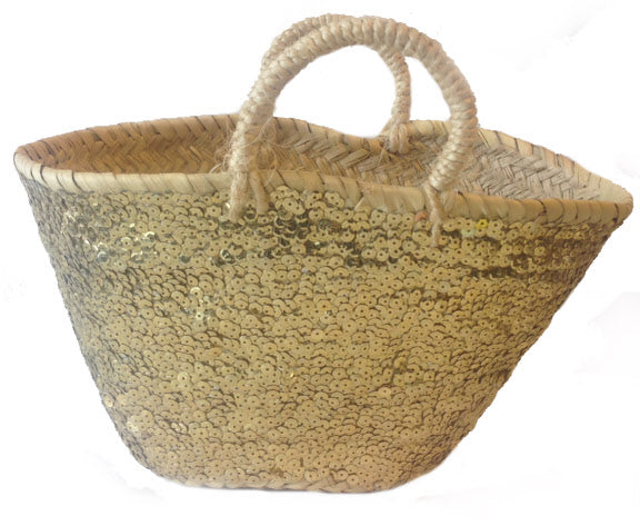 Sequin basket Gold