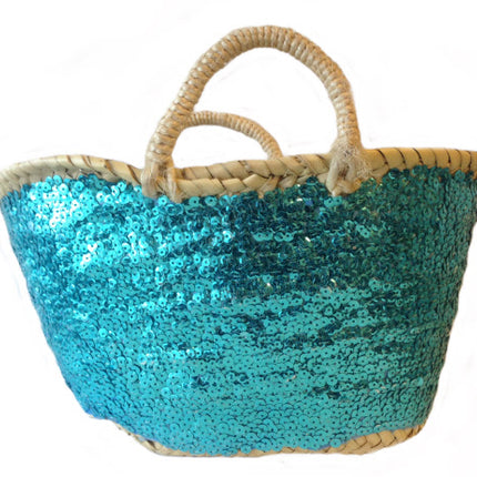 Baby blauw Mand met pailletten