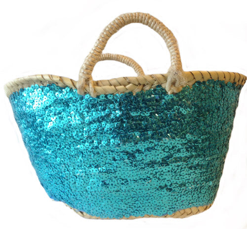 Panier bleu layette à sequins