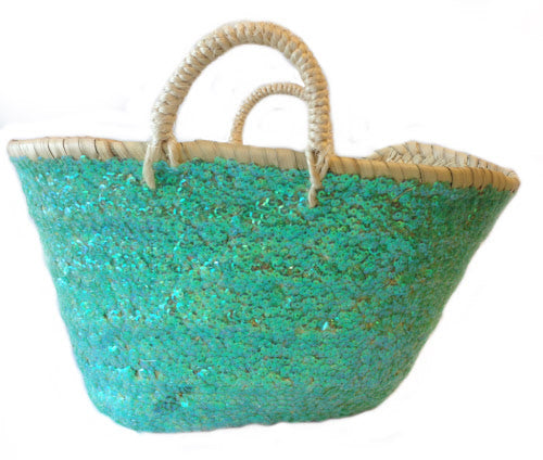 Panier à sequins vert clair